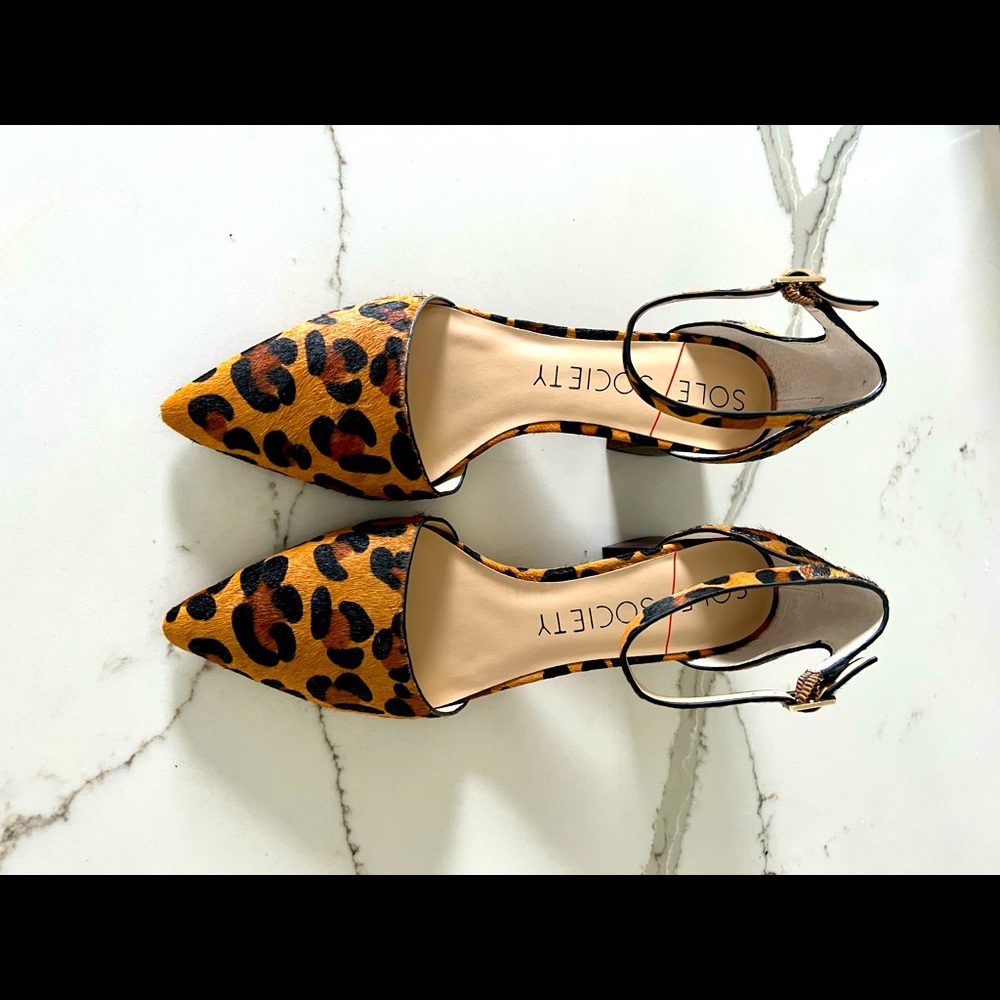 Sole Society Katarina Leopard Heels, Size 9.5